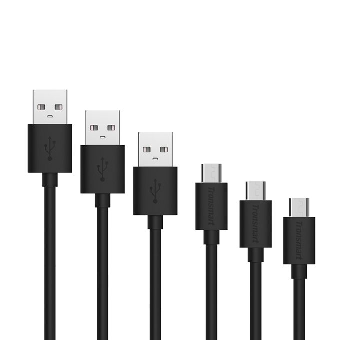 tronsmart ts-mup2 micro usb fast charging and sync cables 3x1.8m (3-pack)