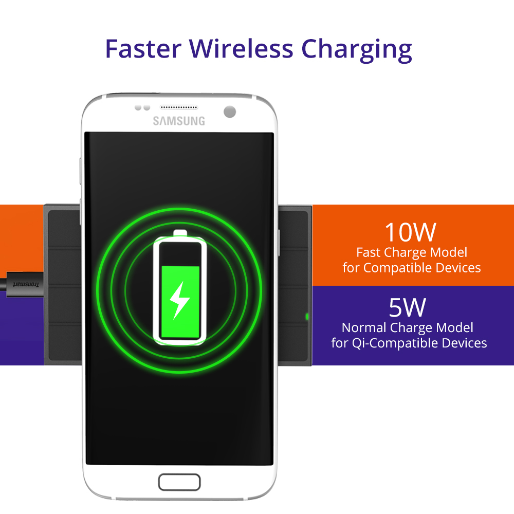 tronsmart wq10 quick charge 3.0 chocolate wireless fast charger