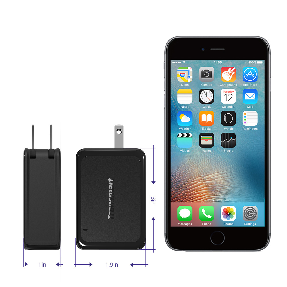 tronsmart w3pta 42w quick charge 3.0 and voltiq 3-ports usb wall charger