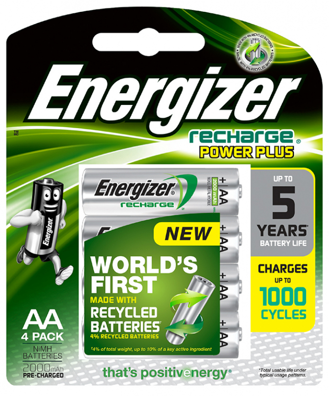 energizer aa recharge 2000mah nimh rechargeable batteries 4-pack