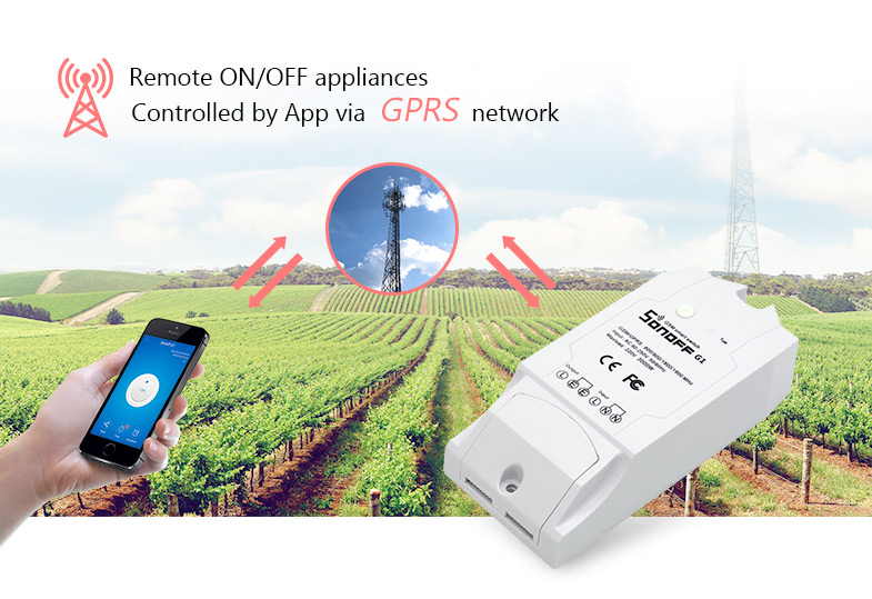 sonoff g1 gprs gsm remote power smart switch