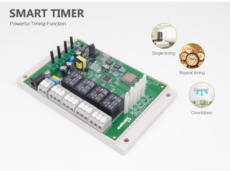 sonoff 4ch pro multichannel 433mhz rf and wifi smart switch with inching interlock and self-locking