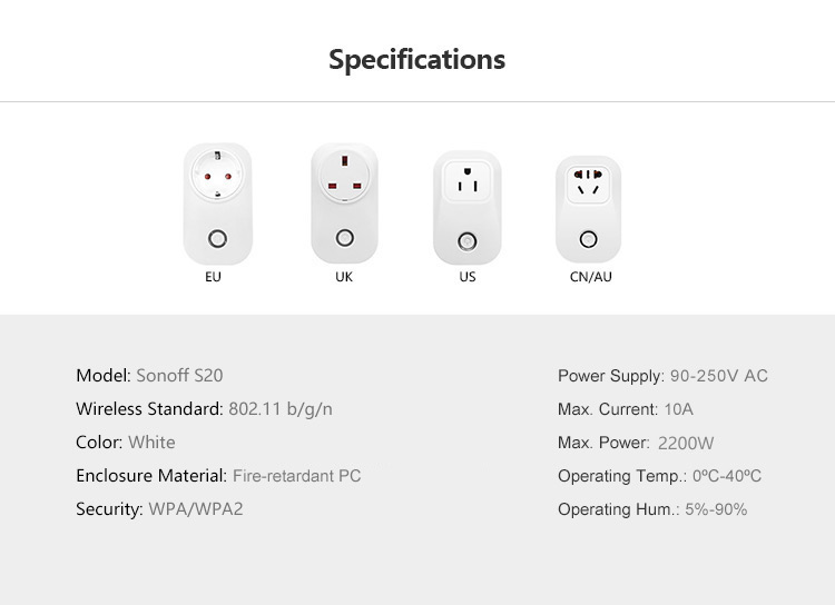 sonoff s20 wifi smart plug socket