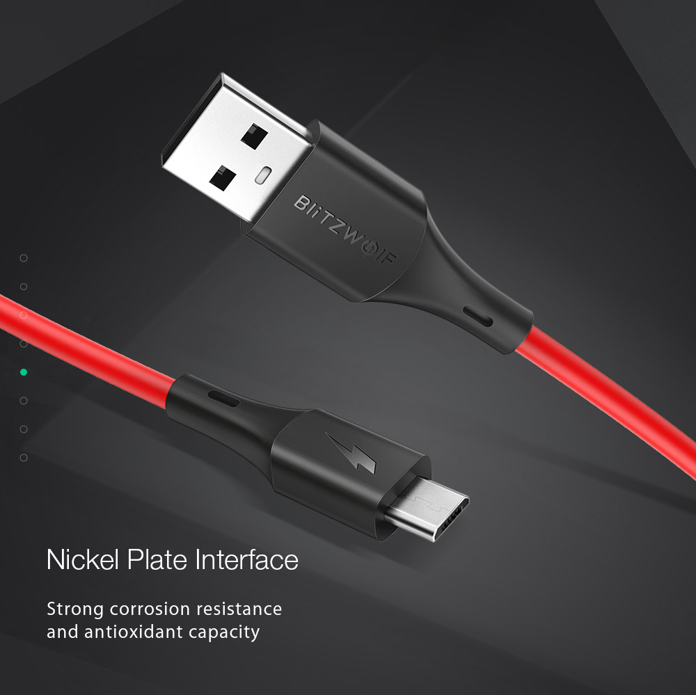 blitzwolf bw-mc13 micro usb 2a 1m quick charge 3.0 sync and charge cable