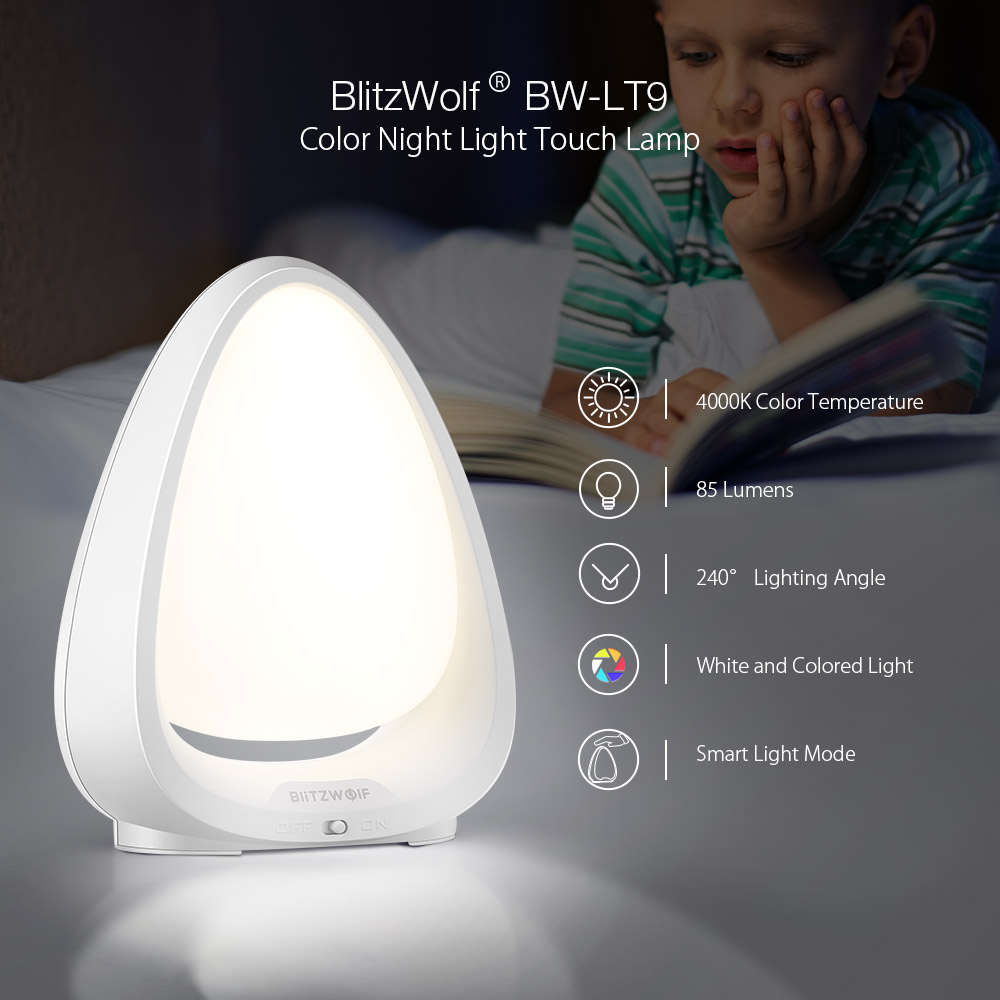 blitzwolf bw-lt9 240 degrees rgb touch switch night light lamp
