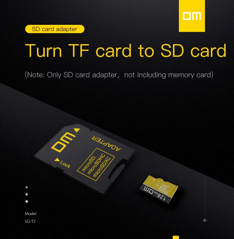 dm sd-t2 microsd microsdhc microsdxc memory card adapter jacket