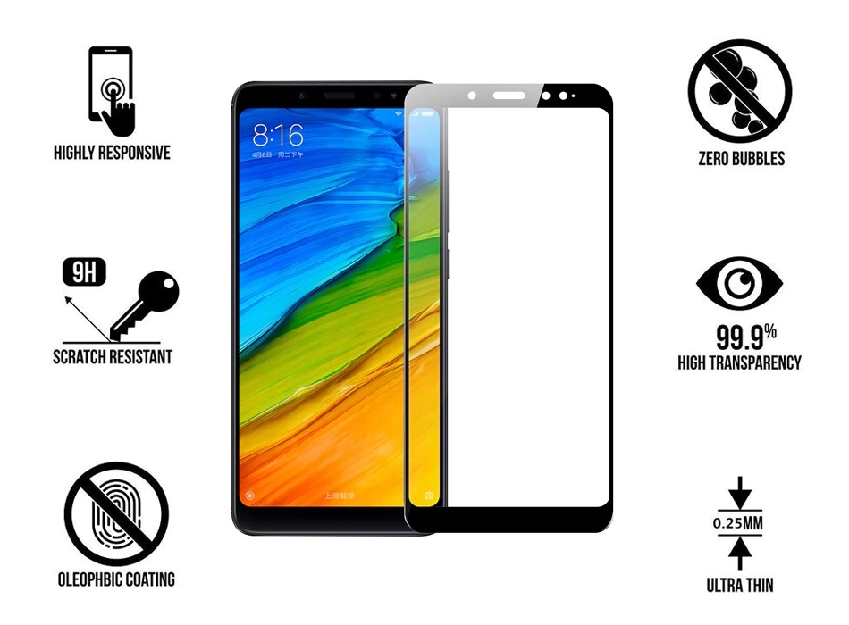 choetech 9h hardness tempered glass screen protector for xiaomi redmi note 5 pro global