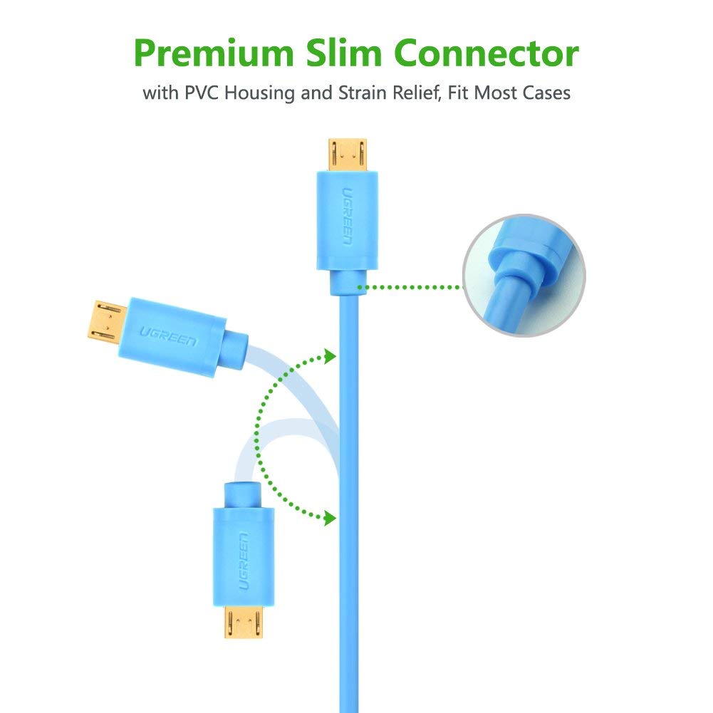 ugreen us125 24k gold plated micro usb 2.4a 1.5m quick charge 3.0 sync and fast charging round cable