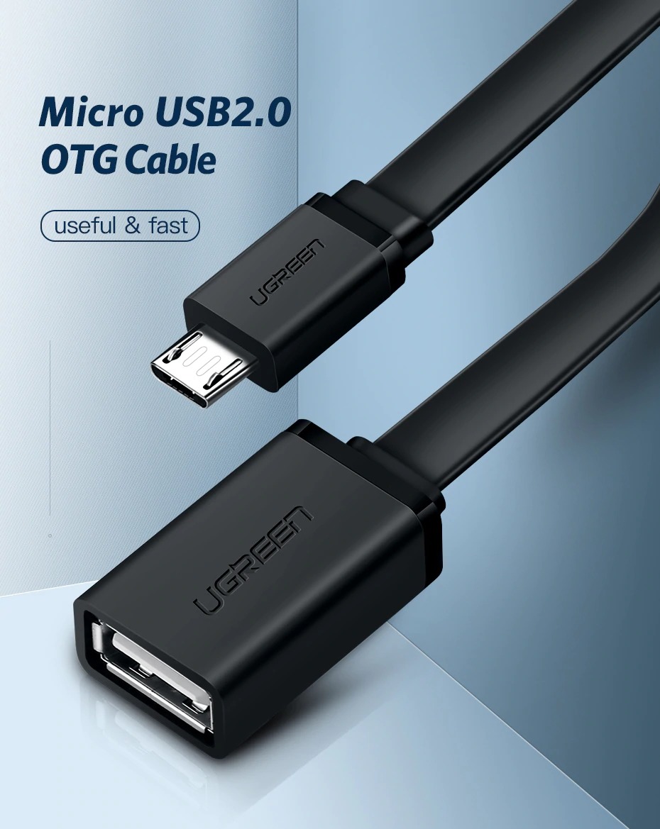 ugreen us119 hi-speed 90 degrees angle micro usb otg adapter 0.12m round cable