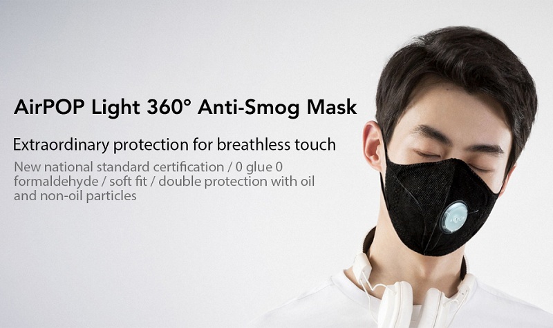 xiaomi mijia airpop light 360 pm2.5 anti-haze anti-smog face mask