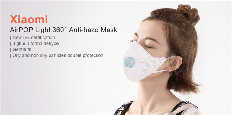 xiaomi mijia airpop light 360 pm2.5 anti-haze anti-smog face mask
