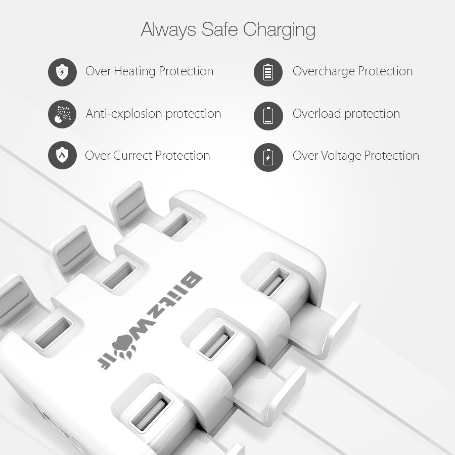 blitzwolf bw-s4 50w 6-ports smart desktop charger