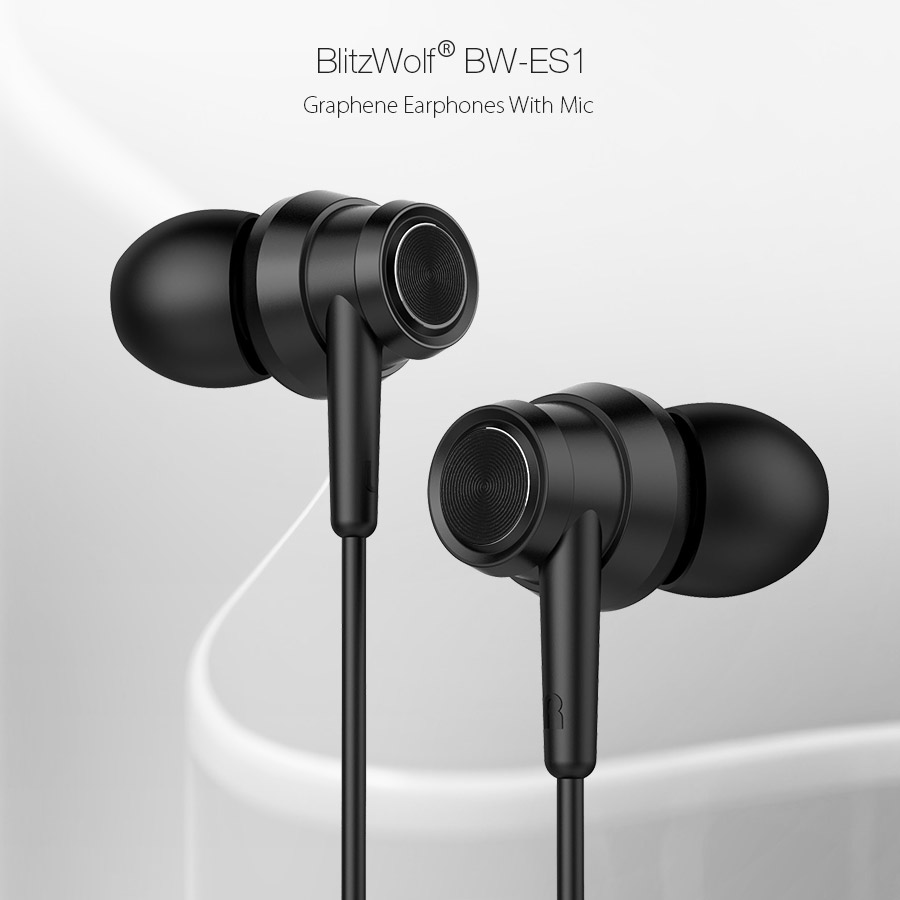 blitzwolf bw-es1 graphene in-ear wired control earphone with mic