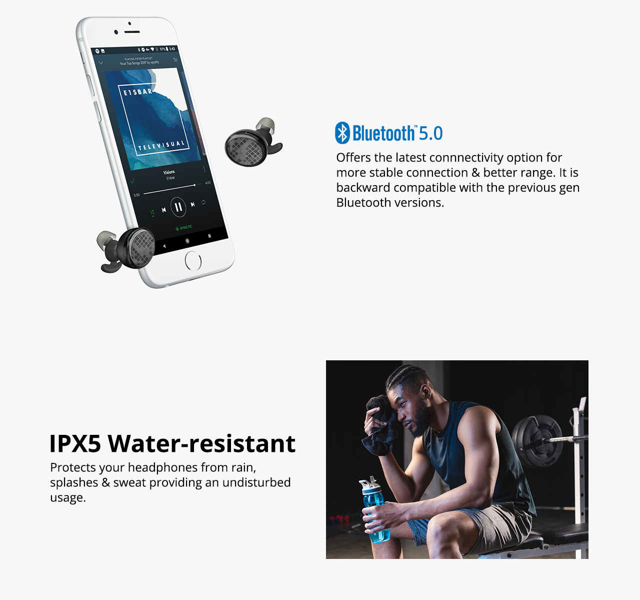 tronsmart encore spunky buds ipx5 true wireless stereo bluetooth v5.0 earphones