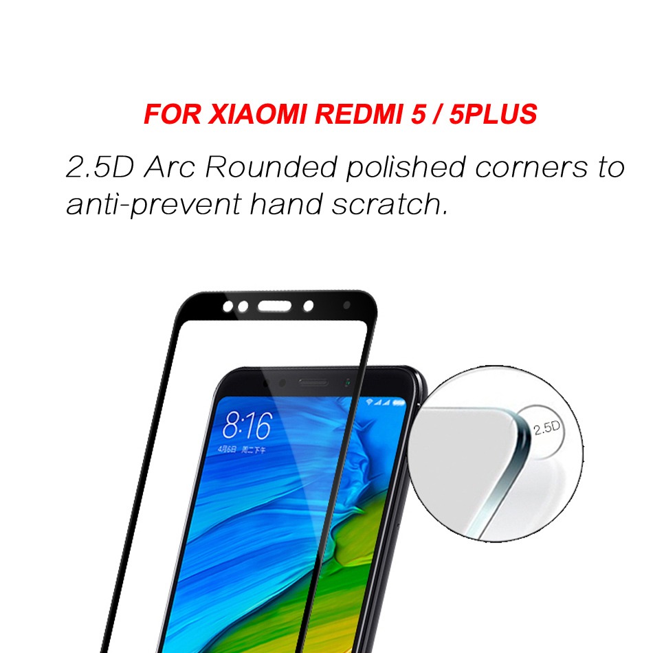 choetech 9h hardness tempered glass screen protector for xiaomi redmi note 5 global - redmi 5 plus