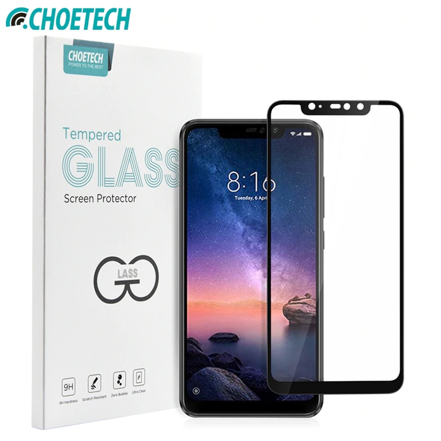 choetech 9h hardness tempered glass screen protector for xiaomi redmi note 6 pro global