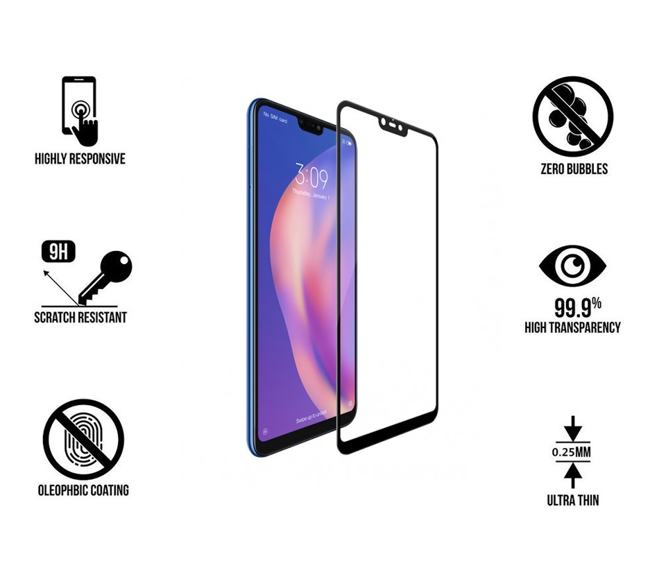 choetech 9h hardness tempered glass screen protector for xiaomi mi 8 lite