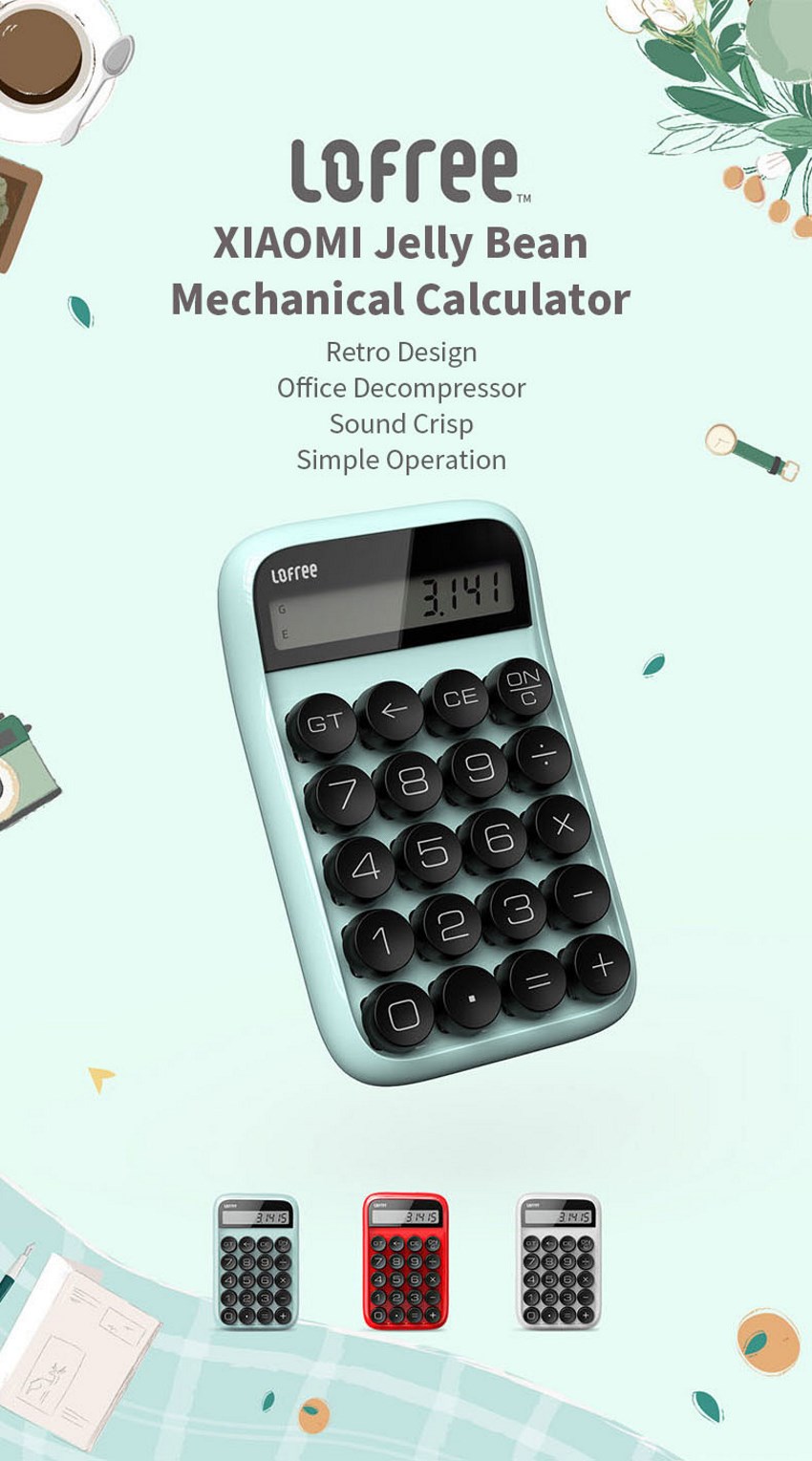 xiaomi lofree digit calculator the 1st retro mechanical calculator