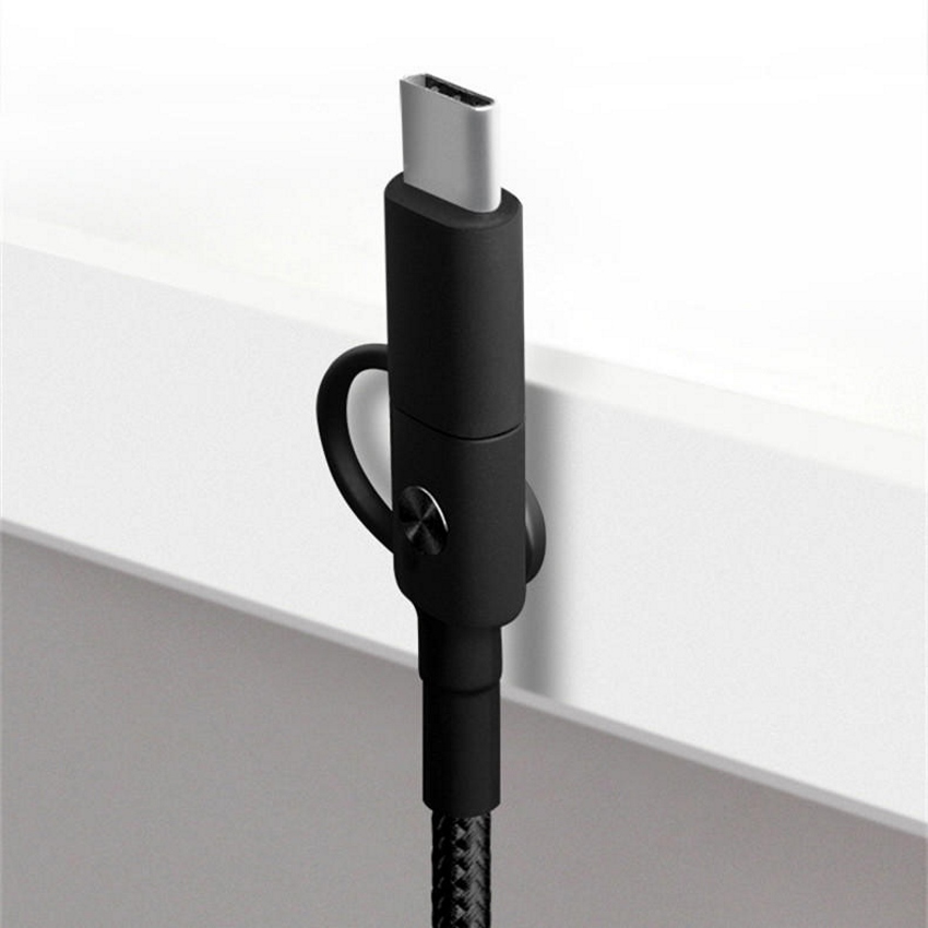 xiaomi zmi kevlar 2-in-1 micro usb and type-c 1m sync and fast charge braided cable with velcro tie strap and magnetic holders