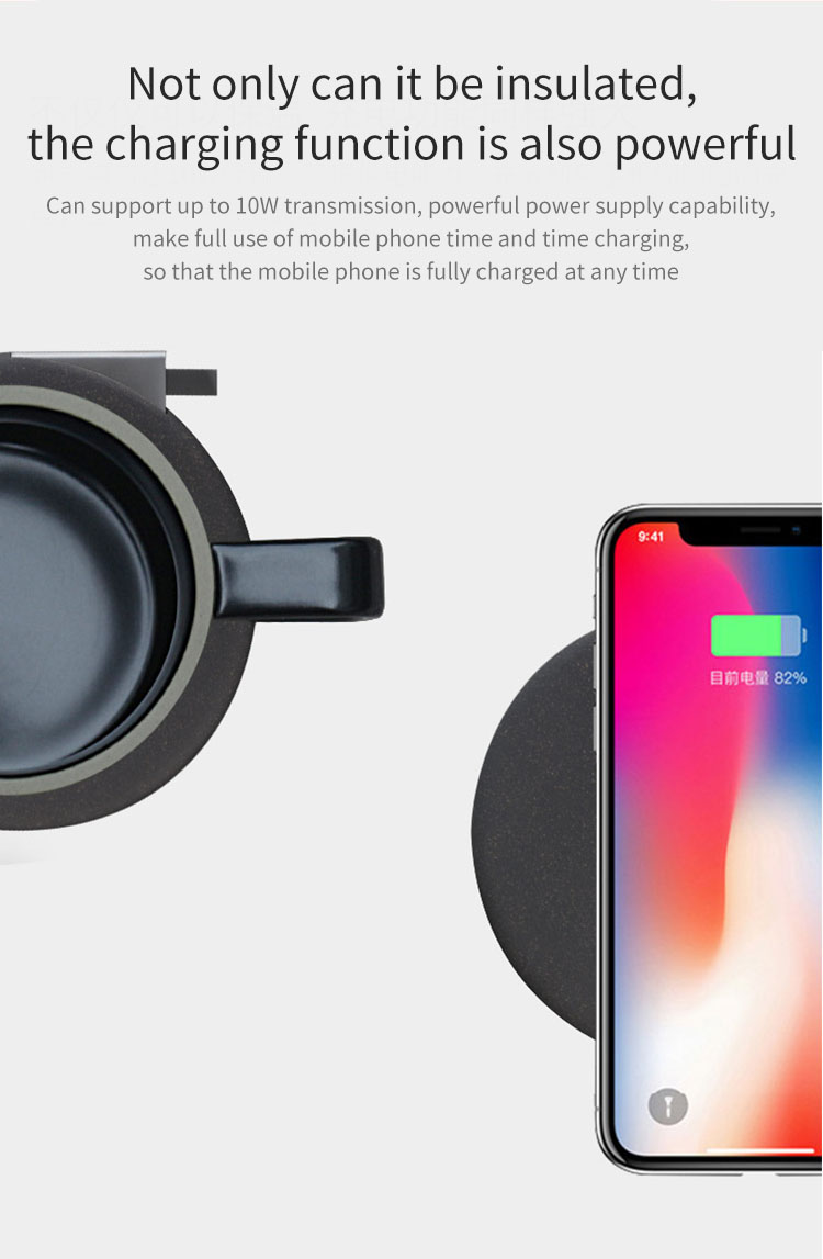 xiaomi vh mgeek wireless fast charger and ceramic mug with tea coffee drink warmer