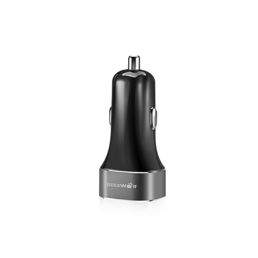 blitzwolf bw-c7 33w qualcomm certified quick charge qc 2.0 type-c and usb port car fast charger