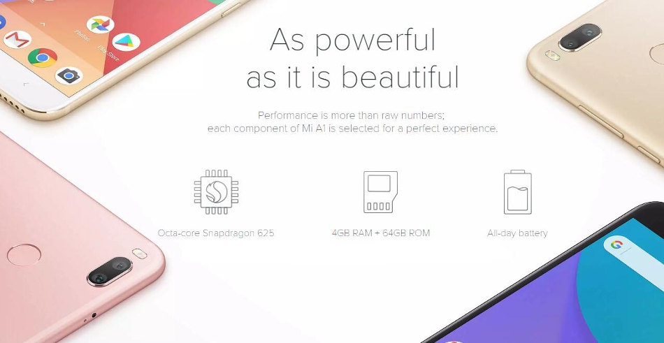 xiaomi mi a1 4gb 64gb snapdragon 625 octa-core 4g smartphone (global version)