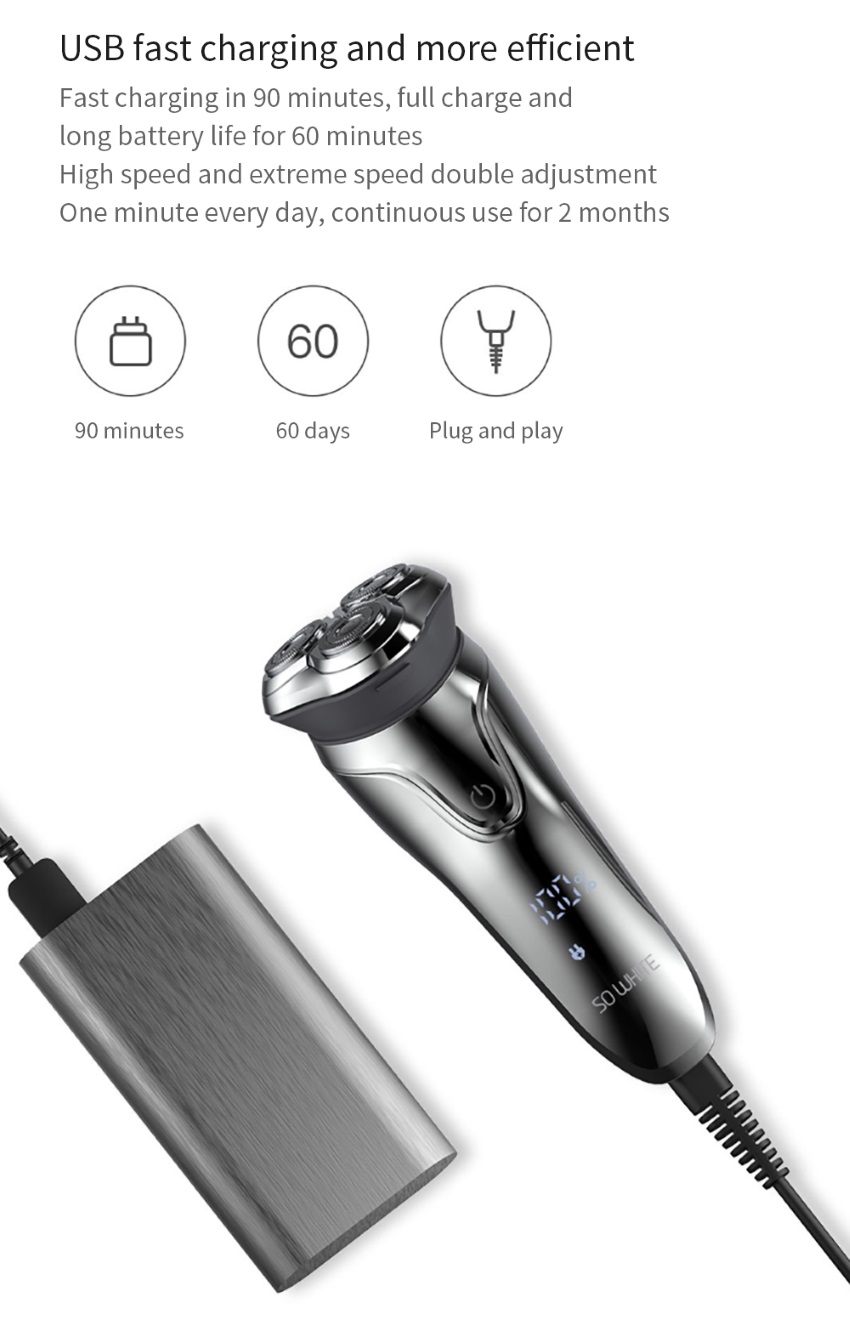 xiaomi soocas so white 3d smart electric waterproof shaver