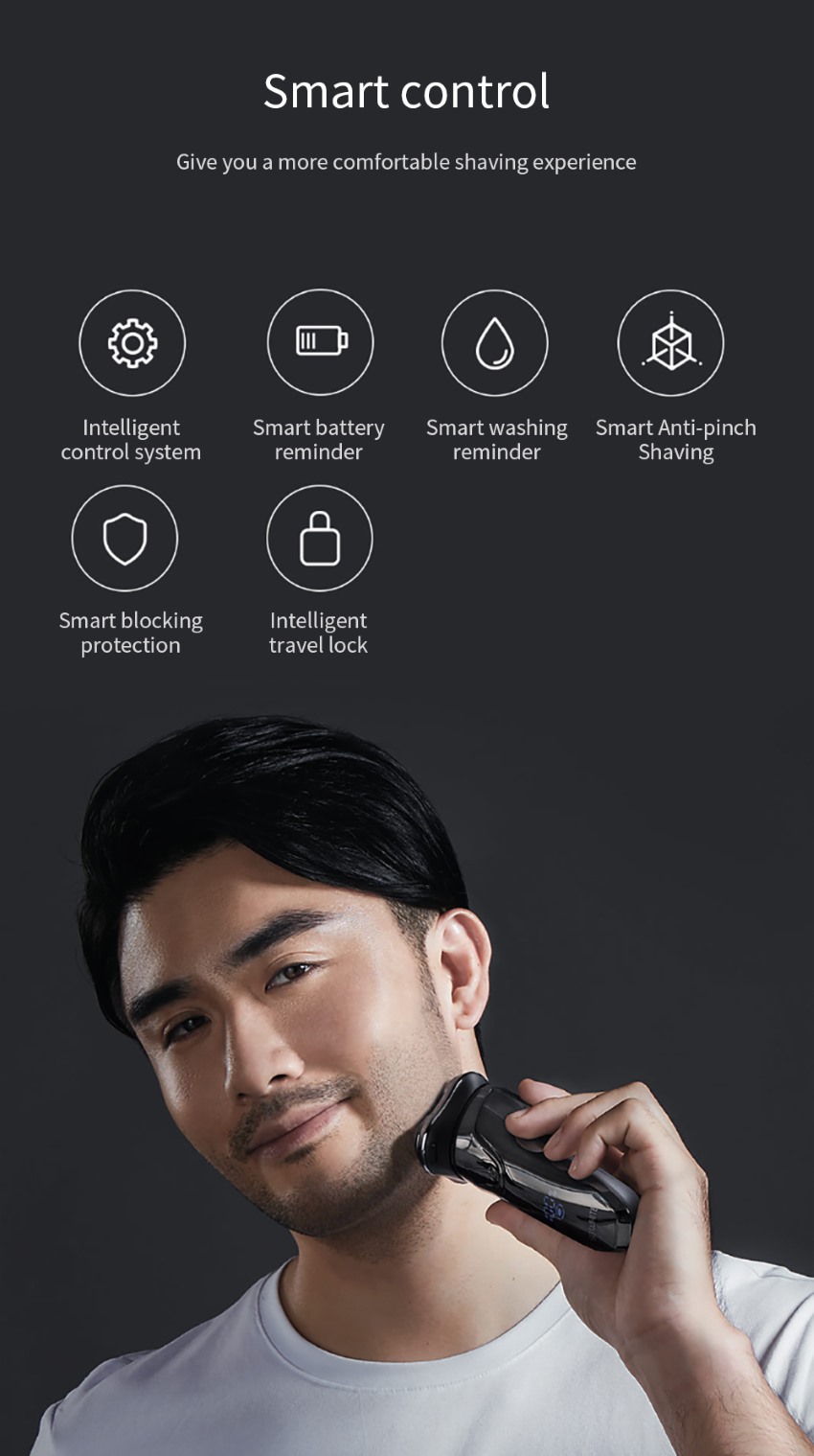 xiaomi soocas so white 3d smart electric waterproof shaver