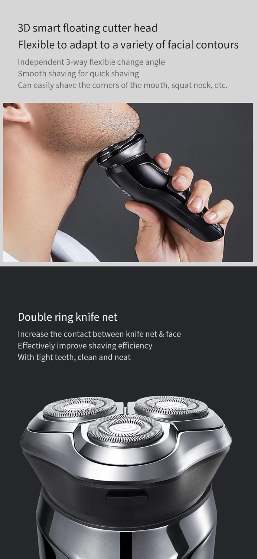 xiaomi soocas so white 3d smart electric waterproof shaver