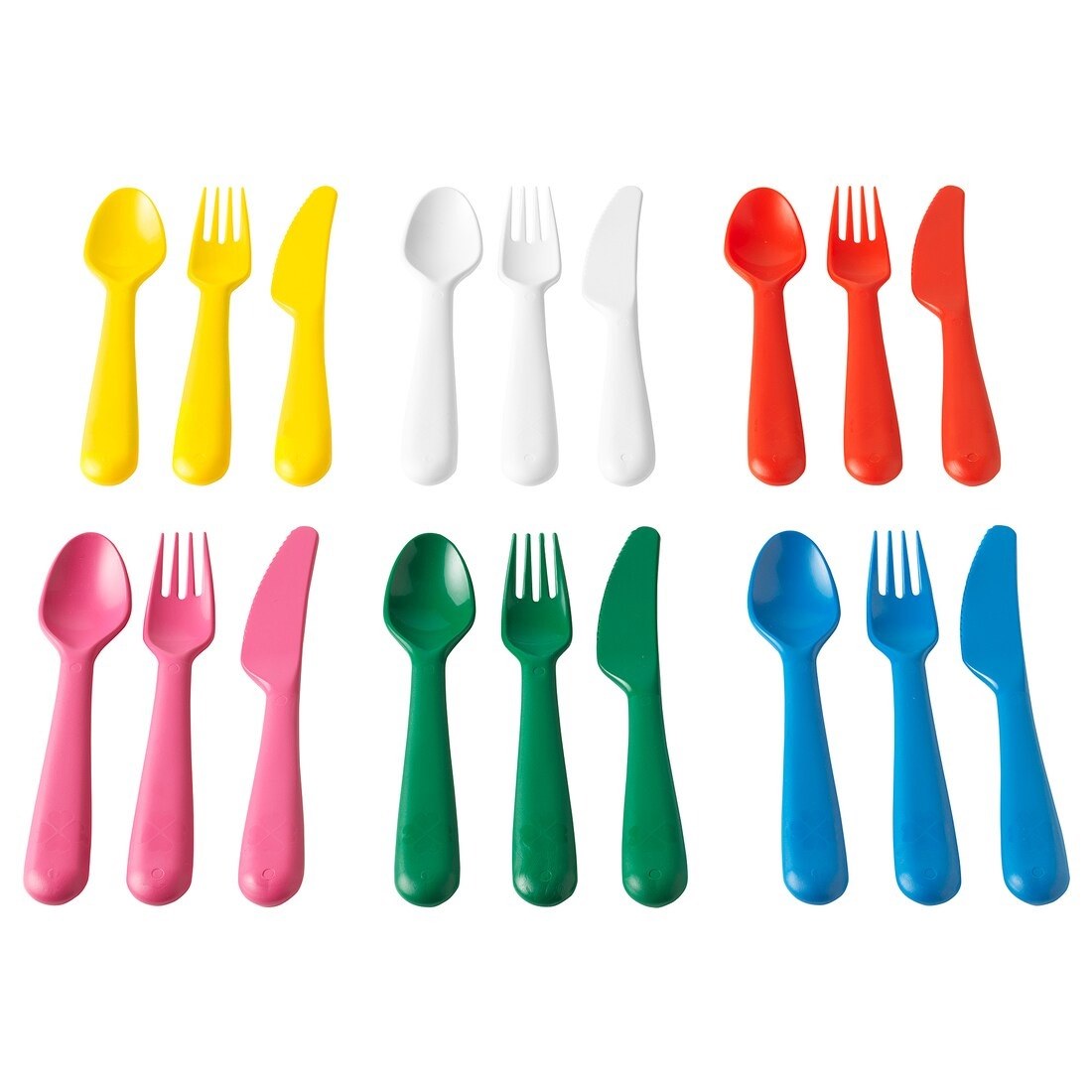 ikea kalas 18-piece cutlery set bright colors