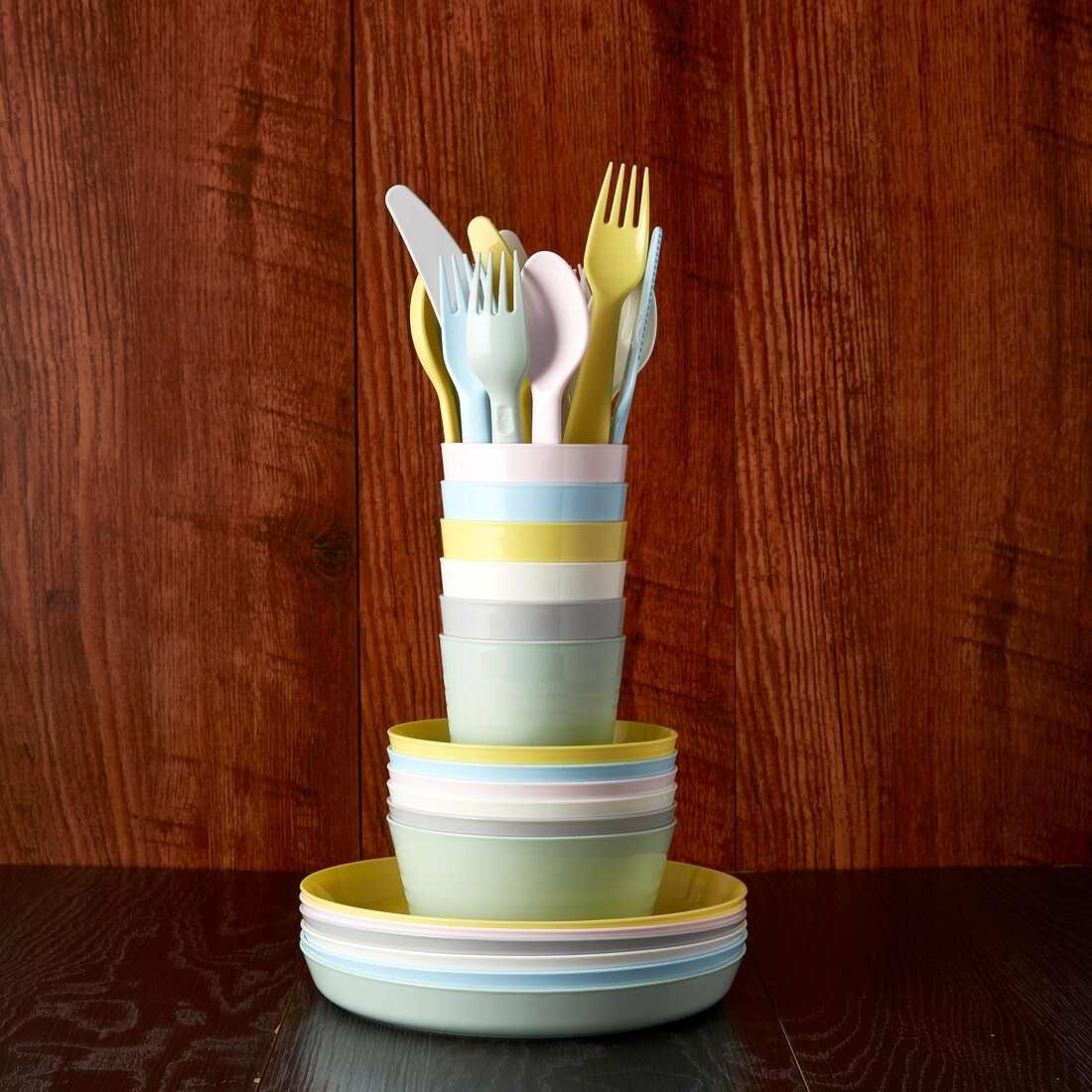 ikea kalas 18-piece cutlery set pastel colors