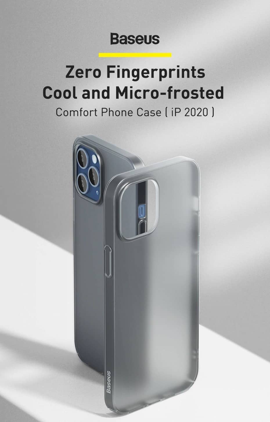 baseus anti-fingerprint frosted comfort phone case for iphone 12 pro max