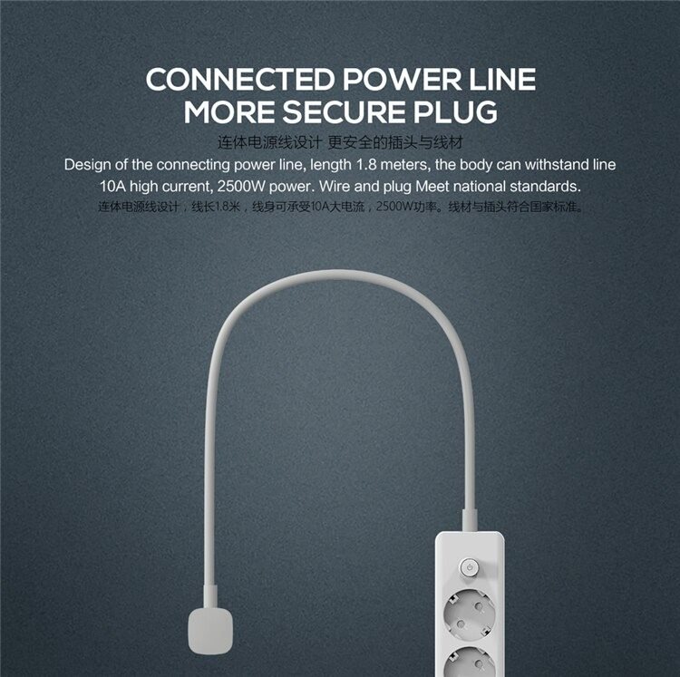 ldnio se3330 10a 2500w power strip extension with 3x eu 250v power sockets and 3x 3.1a 5v auto-id usb ports