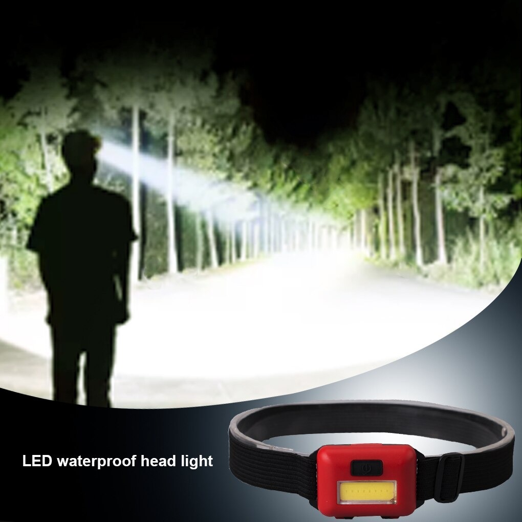 ipx4 waterproof cob led headlamp flashlight torch with elastic adjustable strap