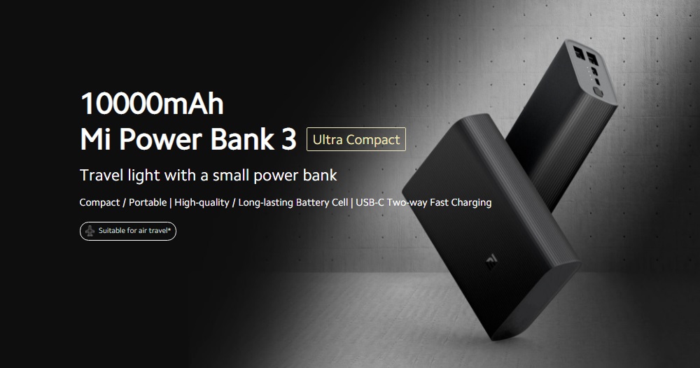xiaomi mi 10000mah ultra compact two-way fast charge power bank 3