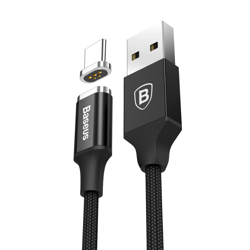 baseus type-c 3a magnetic connector insnap series data sync and fast charging braided cable