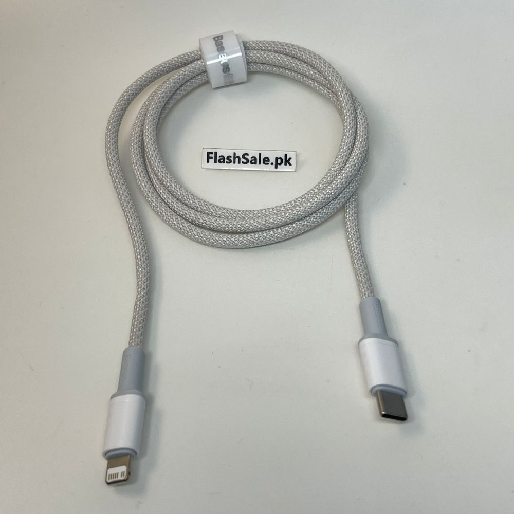 baseus type-c to lightning pd 20w fast charging and data sync nylon high density braided cable with cable strap