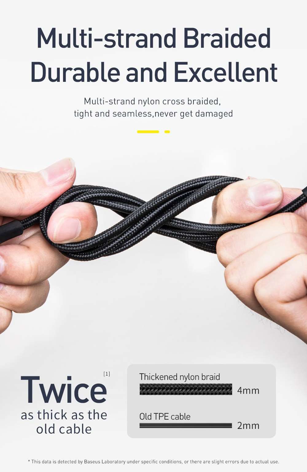 baseus 2-in-1 twins type-c to type-c and lightning pd 60w 1m fast charging and data sync nylon braided cable with cable strap