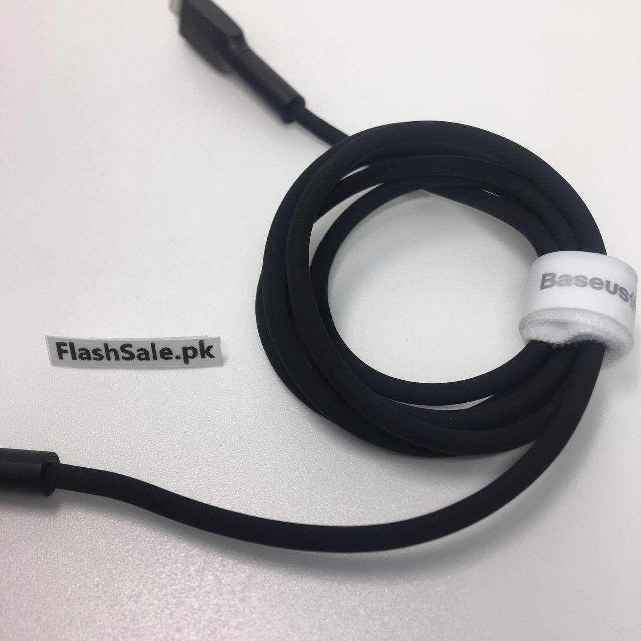 baseus silica gel usb-a to lightning 1m 2.4a fast charging and data sync silicone cable with cable strap