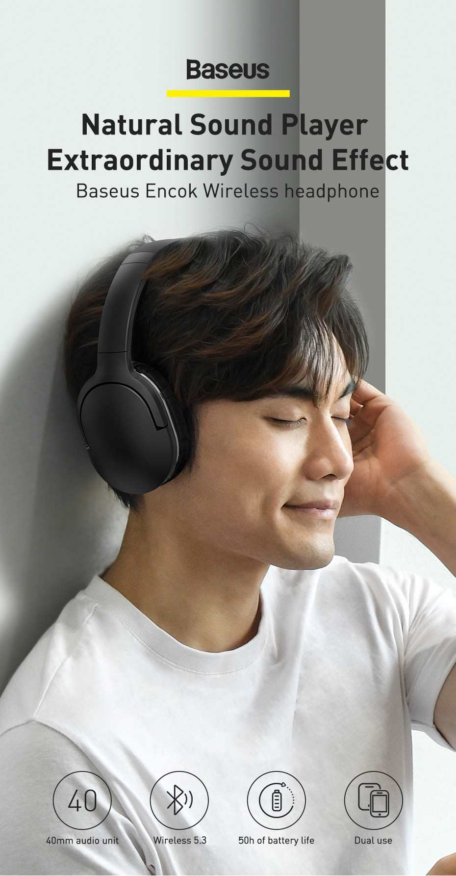 baseus encok d02 pro dual mode bluetooth v5.3 wireless and wired hifi foldable headphones