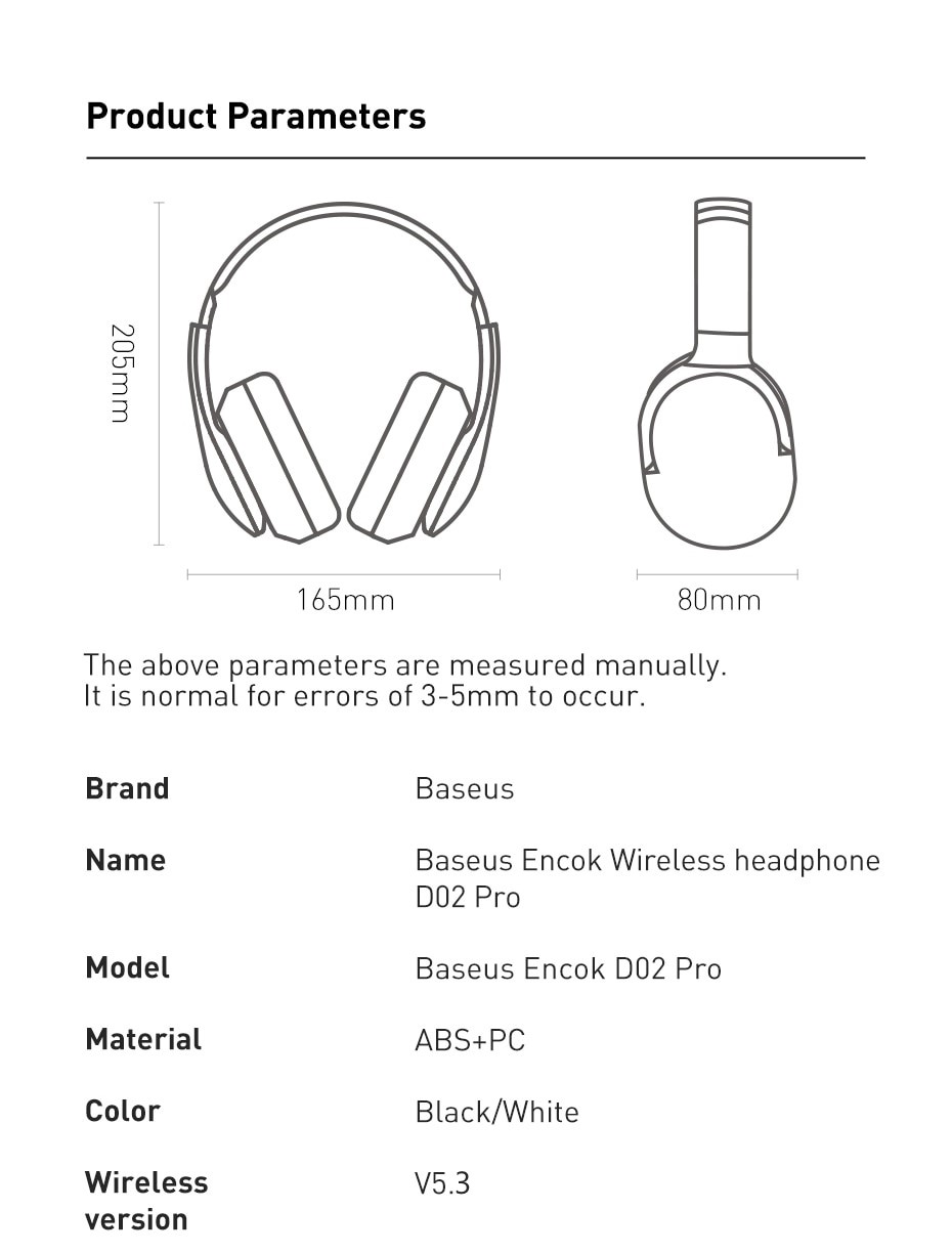 baseus encok d02 pro dual mode bluetooth v5.3 wireless and wired hifi foldable headphones