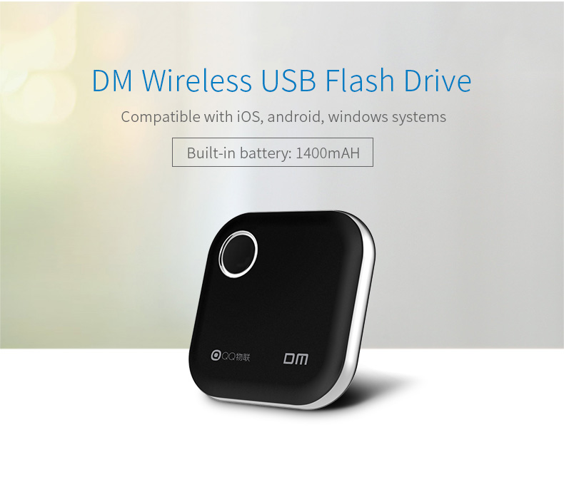 DM S5 WiFi USB Flash Drive for iPhone Android PC (Black)