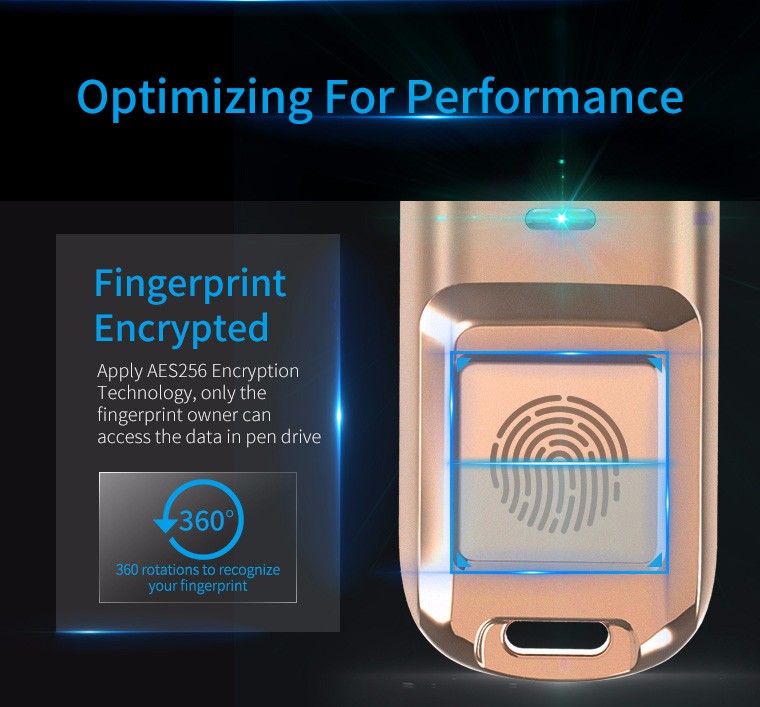 DM F2 Biometric Fingerprint Encrypted Flash Drive